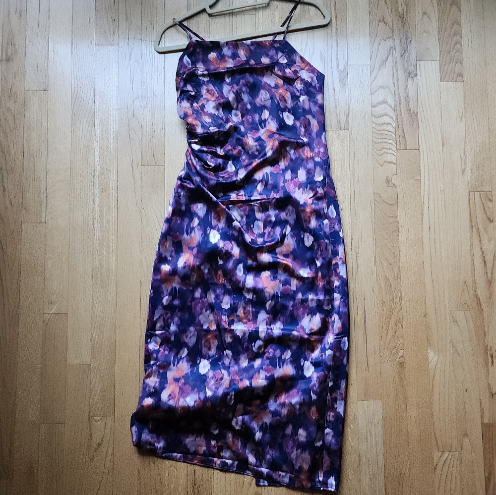 Jason Wu Purple Watercolor Midi Cami Slip Dress
